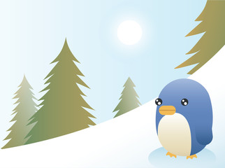 Abstract Penguin Scene