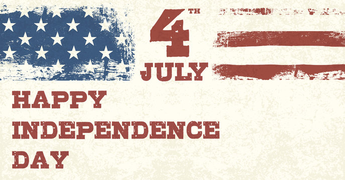 Retro Style Independence Day Design Template. Vector, EPS10