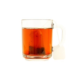 Cap of tea isolated on  white