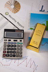 Finance Concept, Gold bar