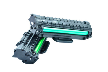 Cartridge for laser printer on white background