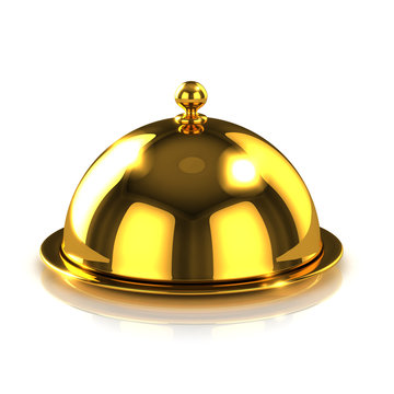3d Gold platter with lid closed