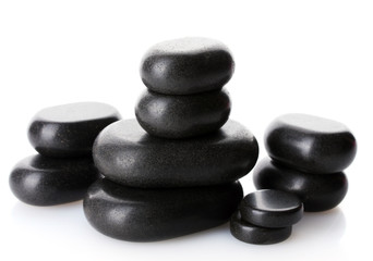 Spa stones isolated on white