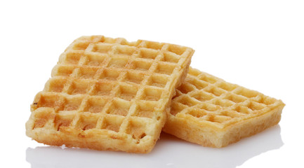 belgium waffles isolated on white