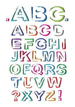 colorful grunge alphabet