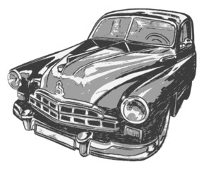 Vintage car, vector illustration