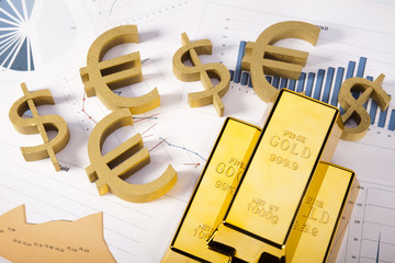 Finance Concept, Gold bar