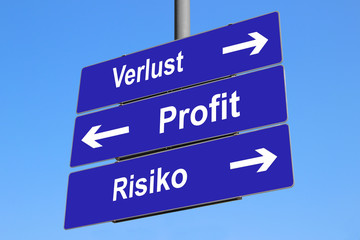 Obraz premium Verlust, Profit, Risiko