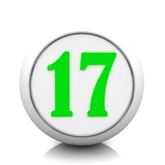 3d button with number