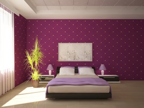 Violet Bedroom Design