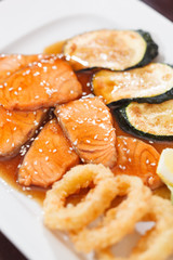 salmon with vegetables