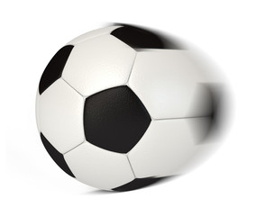 Soccer Ball in Motion. White background. 3d render