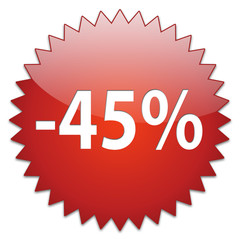 sticker red percentage 45