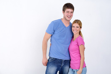 portrait of happy young casual couple