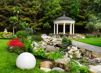 Spring flowers in the Asian garden