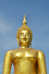 Fototapeta premium Golden Buddha statue at Wat Muang in Angthong, Thailand