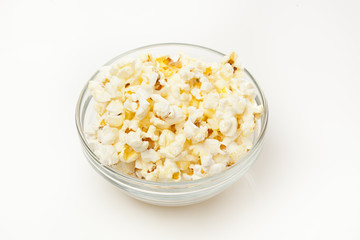 Crunchy white buttered popcorn