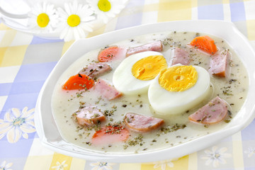 Delicious sour soup with egg
