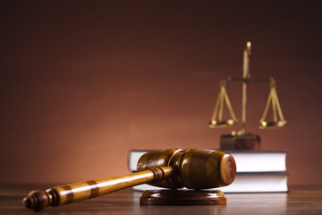 Law and justice concept, wooden gavel