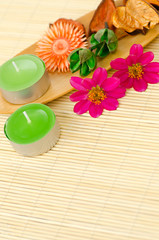 Beautiful flower arrangement spa concept