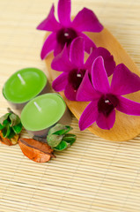 Simple SPA concept with orchid flower