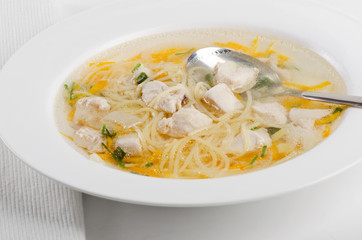 Bowl of Chicken vegetable Soup