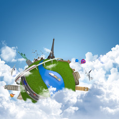 traveling the world dream globe concept