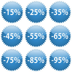 sticker blue percentage collection 2 - obrazy, fototapety, plakaty