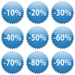sticker blue percentage collection 1 - obrazy, fototapety, plakaty