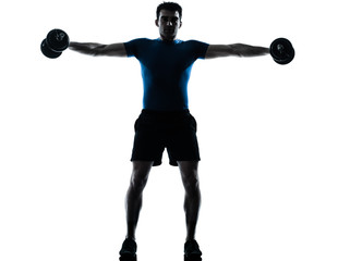 man exercising weight training workout fitness posture