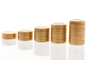 Stapel von Euro Geld Münzen