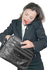 Geschäftsfrau im Stress