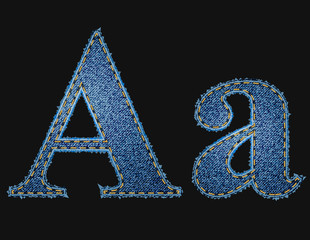 Vector jean fabric letters