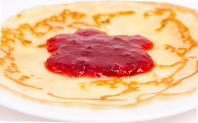 Crepe with strawberry jam