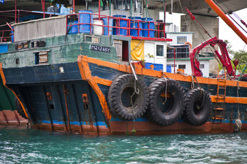 Fototapeta na wymiar hong kong harbor boats