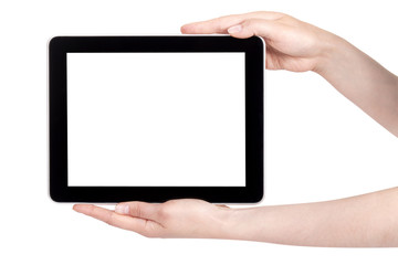 Hand Holding Digital Tablet