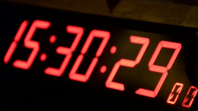 Clock digital number red