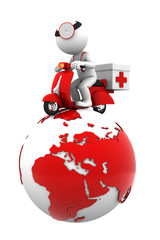 Naklejka premium Global emergency service. Isolated