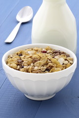 Delicious and healthy muesli or granola