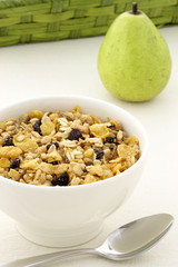 healthy granola and fresh fruits