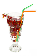Red currants in a glass.