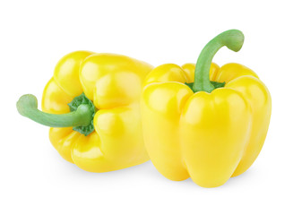 Two sweet yellow paprika (capsicum)