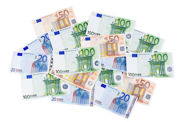 Euro banknotes as a background, close-up