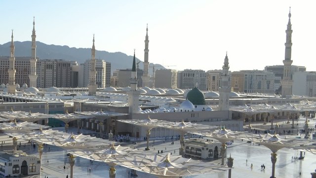 Nabawi Mosque west side time lapse at the morning