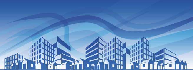 Fototapeta premium City silhouette over blue sky. EPS10