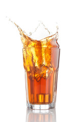 splash of iced tea isolated