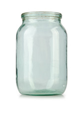 Glass empty jar isolated on white