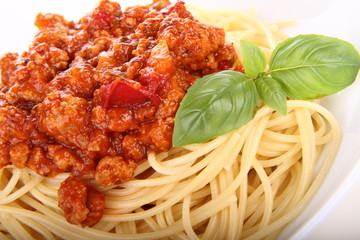 Spaghetti bolognese on a plate