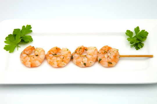 brocheta de gambas
