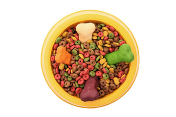 Dog bowl top view